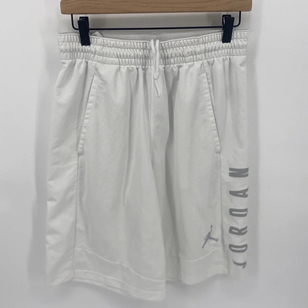 Jordan Basketball Shorts Large White Good Dri-FIT Athletic Mesh Graphic 1348